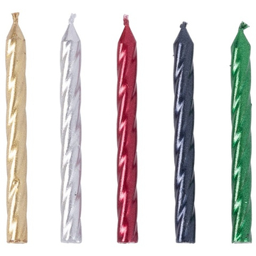 Свечи для торта «Металлик» цветные 6 см, 10 шт