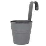 Кашпо "Ведро декоративное" настенное с крючком для подвеса, цвет серый