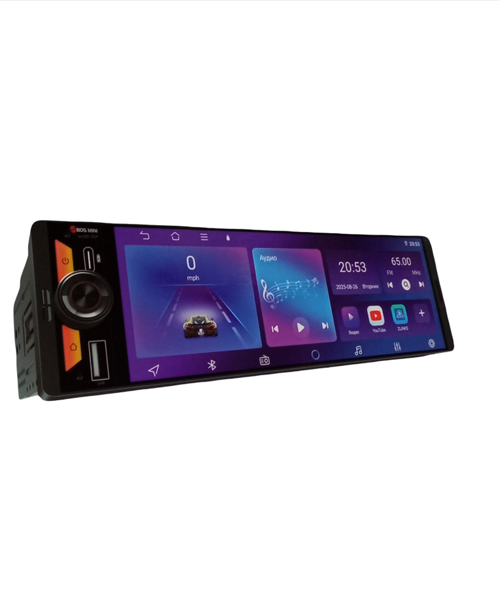 Автомагнитола 1DIN с экраном 6.28" DSP Android 4+64GB BOS-MINI BOSA628D-DSP