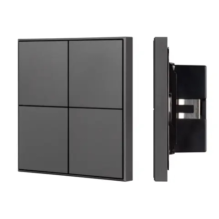 INTELLIGENT ARLIGHT Кнопочная панель KNX-304-23-IN Black (BUS, Frame) (IARL, IP20 Металл, 2 года) 039667