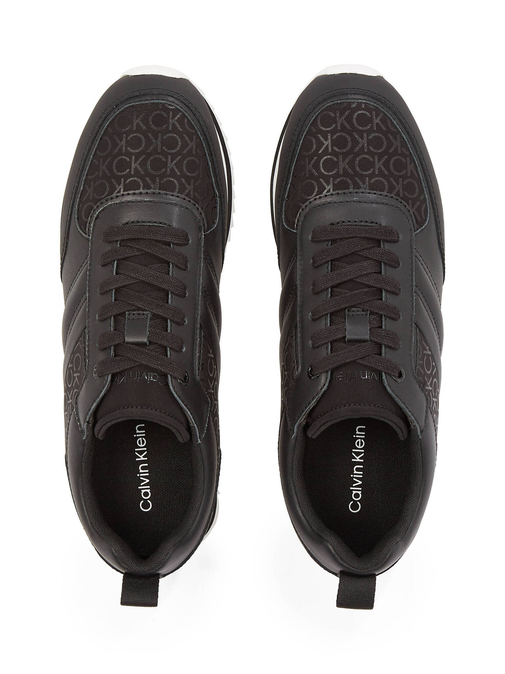 Кожаные кроссовки Calvin Klein - черный(HM0HM01595)