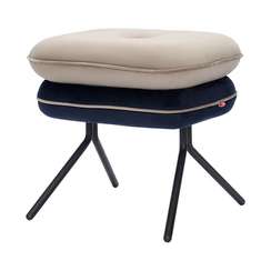 Пуф pea, велюр, бежевый/темно-синий