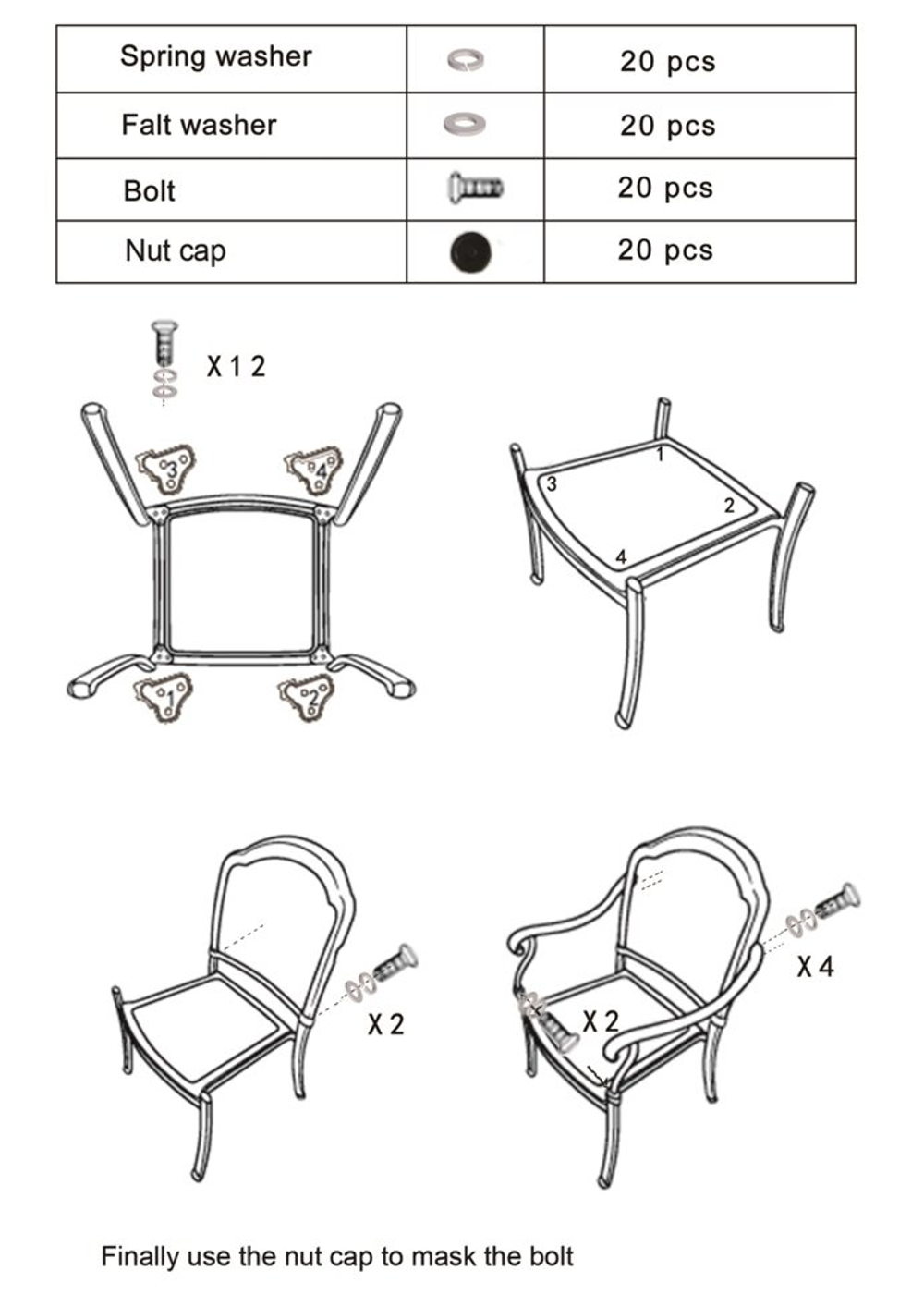 Садовая мебель из алюминия Delhi 60