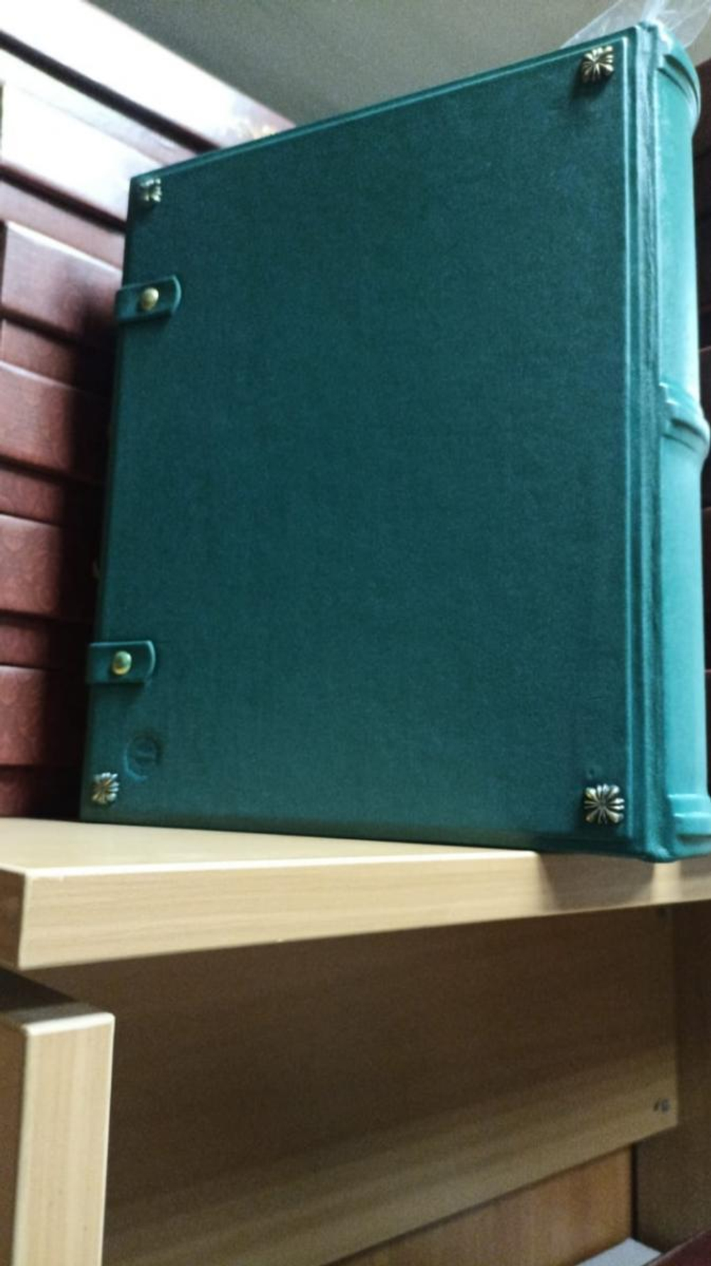 Большая семейная родословная книга "Ювелирная", натуральная кожа (зеленая)