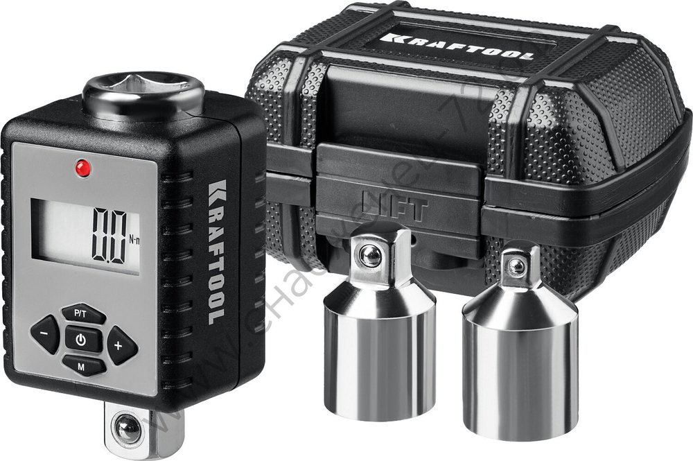 KRAFTOOL GRAND, 1/2″, 40 - 200 Н·м, динамометрический адаптер с переходниками (64044-200)