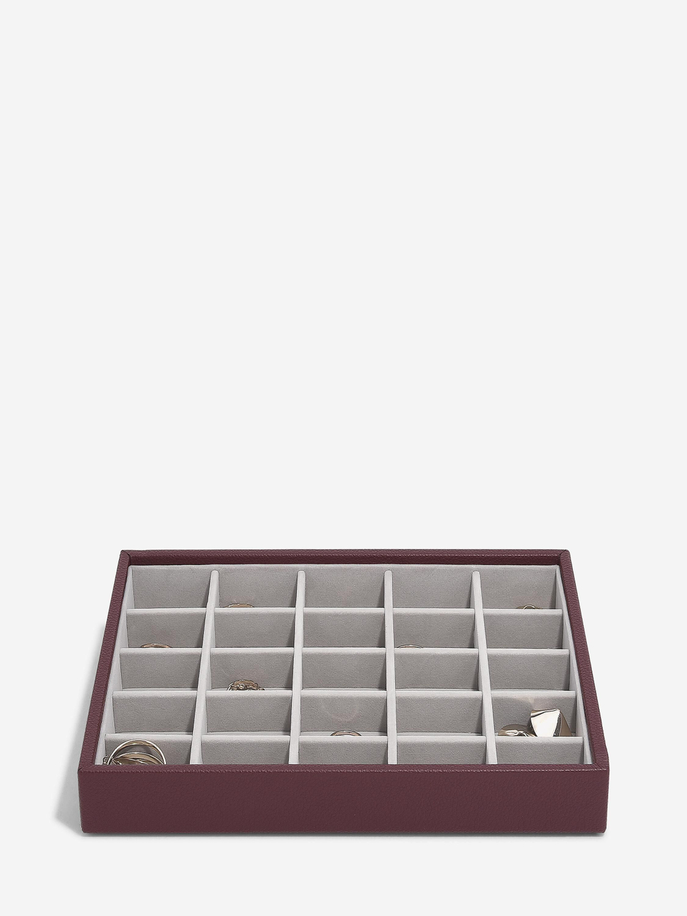 Органайзер для украшений и часов Stackers Classic Jewellery Box, 4 секции - Burgundy (Burgundy / бордовый / Burgundy / 600 / 700 / Органайзер-косметичка с крышкой)