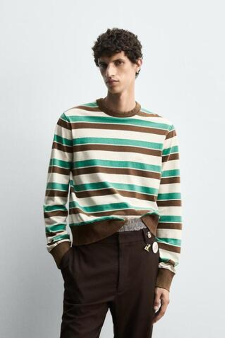 ZARA HARRY LAMBERT X DISNEY ФУТБОЛКА В ПОЛОСКУ, КОРИЧНЕВЫЙ/ЗЕЛЕНЫЙ