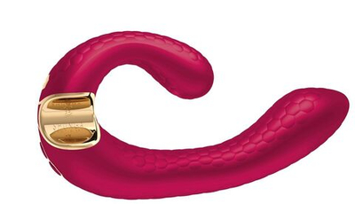 Малиновый гибкий вибростимулятор MIYO с двумя моторами - 18,5 см. (Цвет: малиновый)