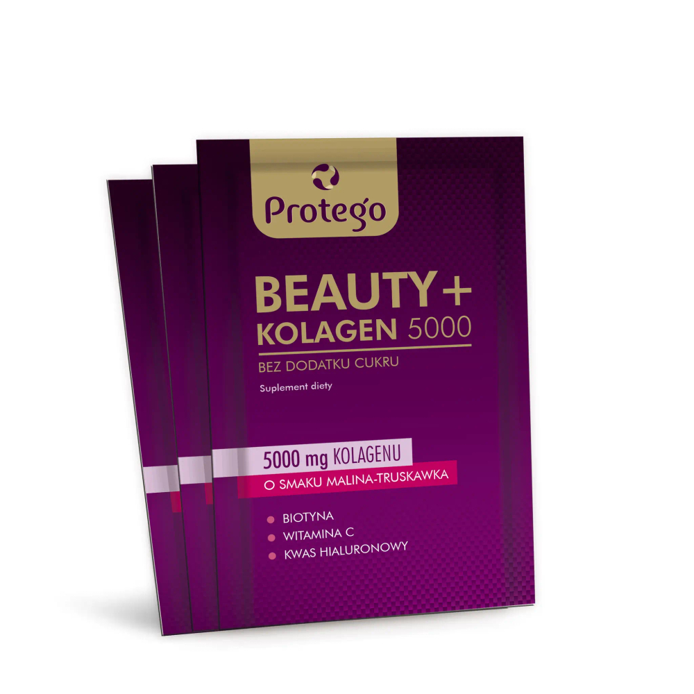 Protego Beauty + Collagen 5000 - 30 пакетиков со вкусом клубники и малины