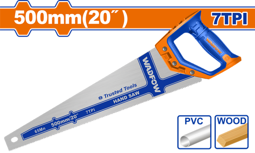 Ножовка по дереву 500 мм 7TPI (6/24) WADFOW WHW1120