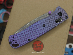 Нож Benchmade 535 Bugout Frag Titanium Damascus A+++ - фиолетовый титан, клинок дамаск