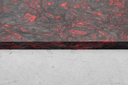 Карбон хаотичный, плашка 130x85x8мм, красный