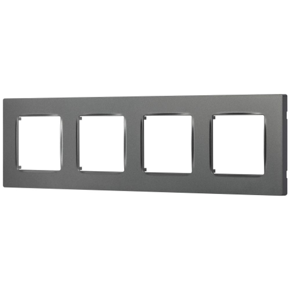 Рамка для розеток и выключателей ЭРА Серия 12 12-5204-12 на 4 поста, Классик, графит