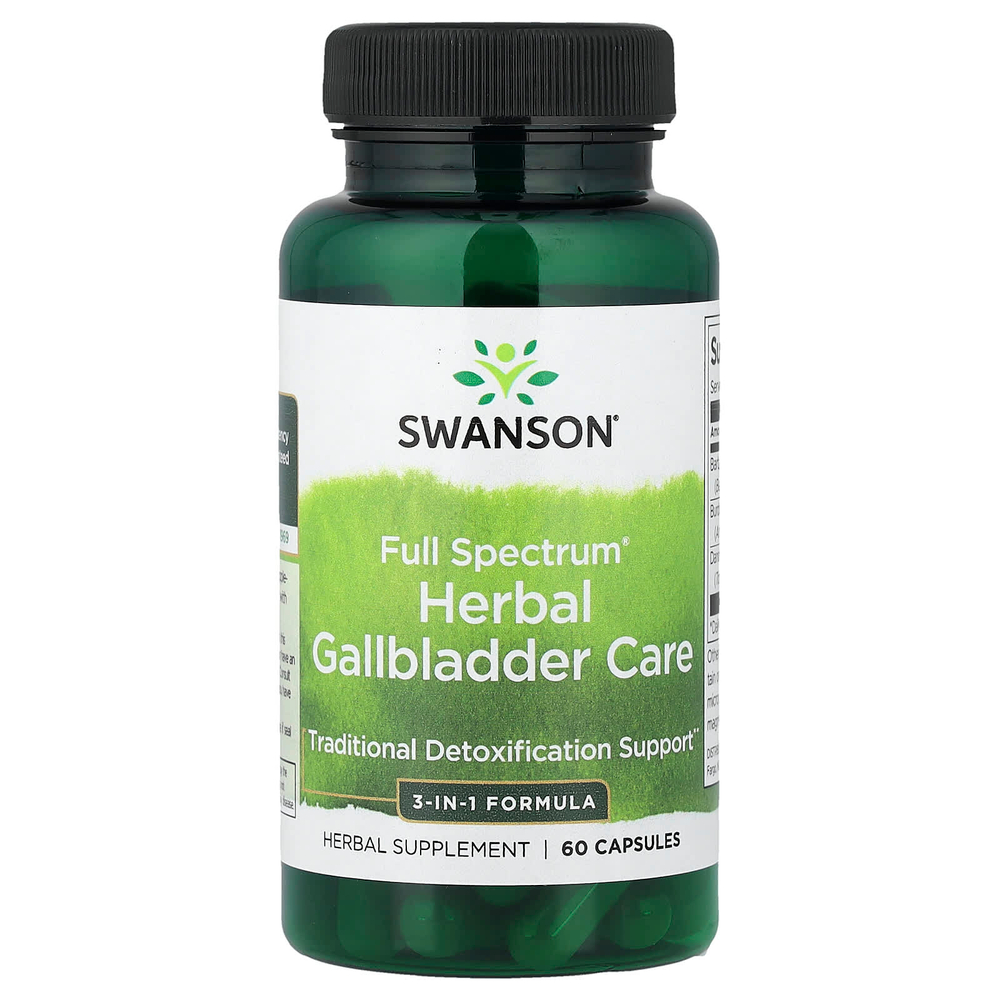 Swanson Vitamins, Full Spectrum™, средство на основе трав для поддержки жёлчного пузыря, 60 капсул