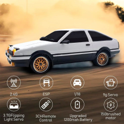 Радиоуправляемая машина для дрифта LD RC масштаб 1:18 2WD 2.4G AE-86 1801-White , модель с гироскопом