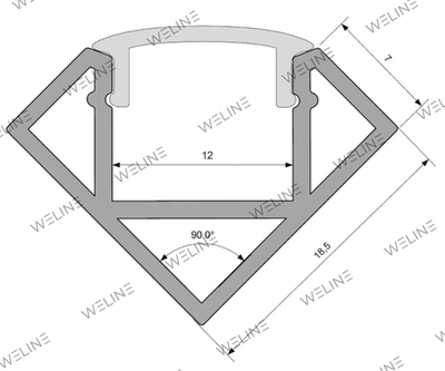 Угловой алюминиевый профиль с экраном Magnetic Profile Angle 
