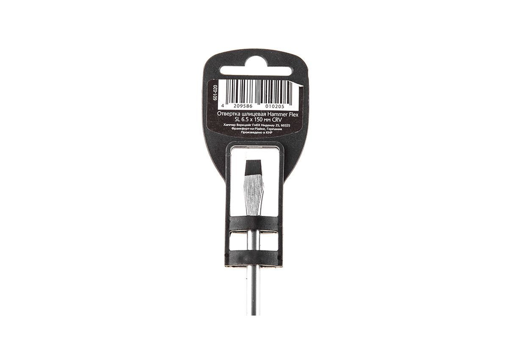 Отвертка Hammer Flex 601-020 SL-6.5x150мм  шлицевая CRV