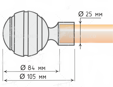 Карниз кованый для штор Паола d25 однорядный, цвет антик