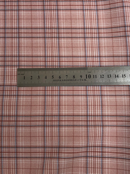 Костюмная принт клетка, розовый