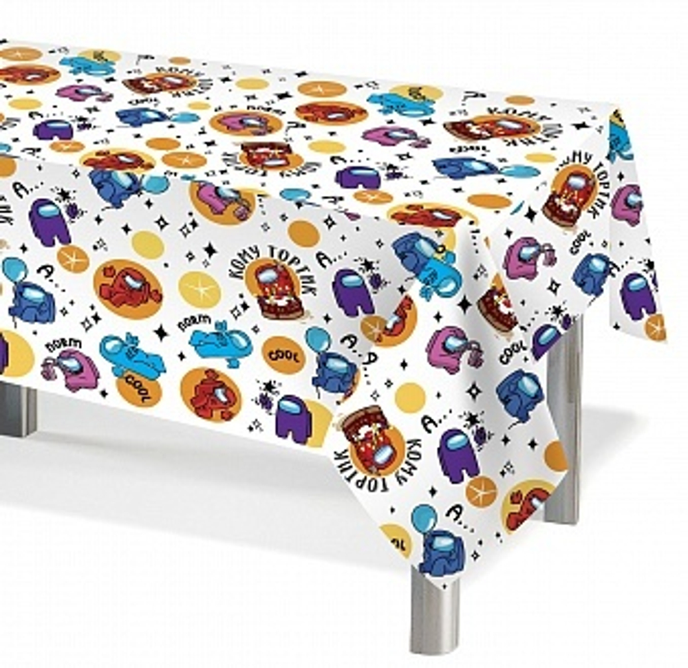 Скатерть одноразовая Игра Среди Нас Вечеринка 120 на 180 см.