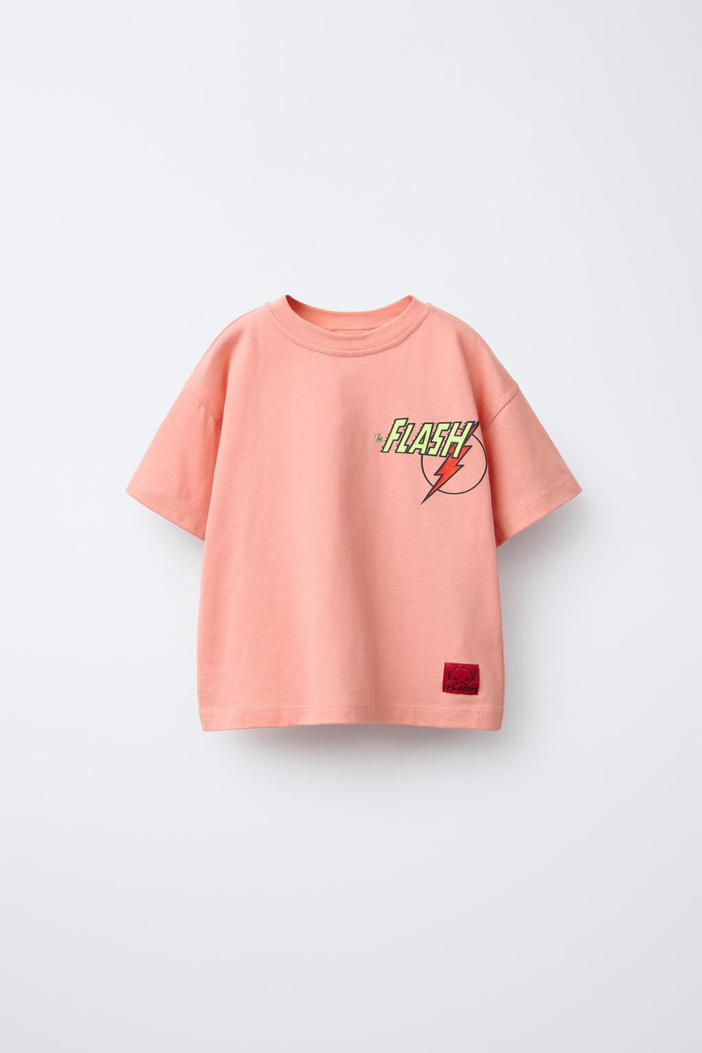 ZARA ФУТБОЛКА С ПРИНТОМ THE FLASH ™ DC COMICS ©, МЯГКИЙ РОЗОВЫЙ
