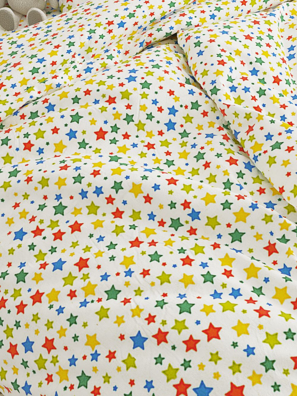 Постельное белье Сказка "Фейерверк" евро Наволочка 50х70 см 2 шт Простынь 240х215 см Пододеяльник 200х215 см, перкаль