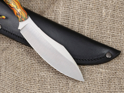 Нож для бушкрафта "Канадец XL", сталь VG-10/Elmax, рукоять микарта (салатово-оранжевая)