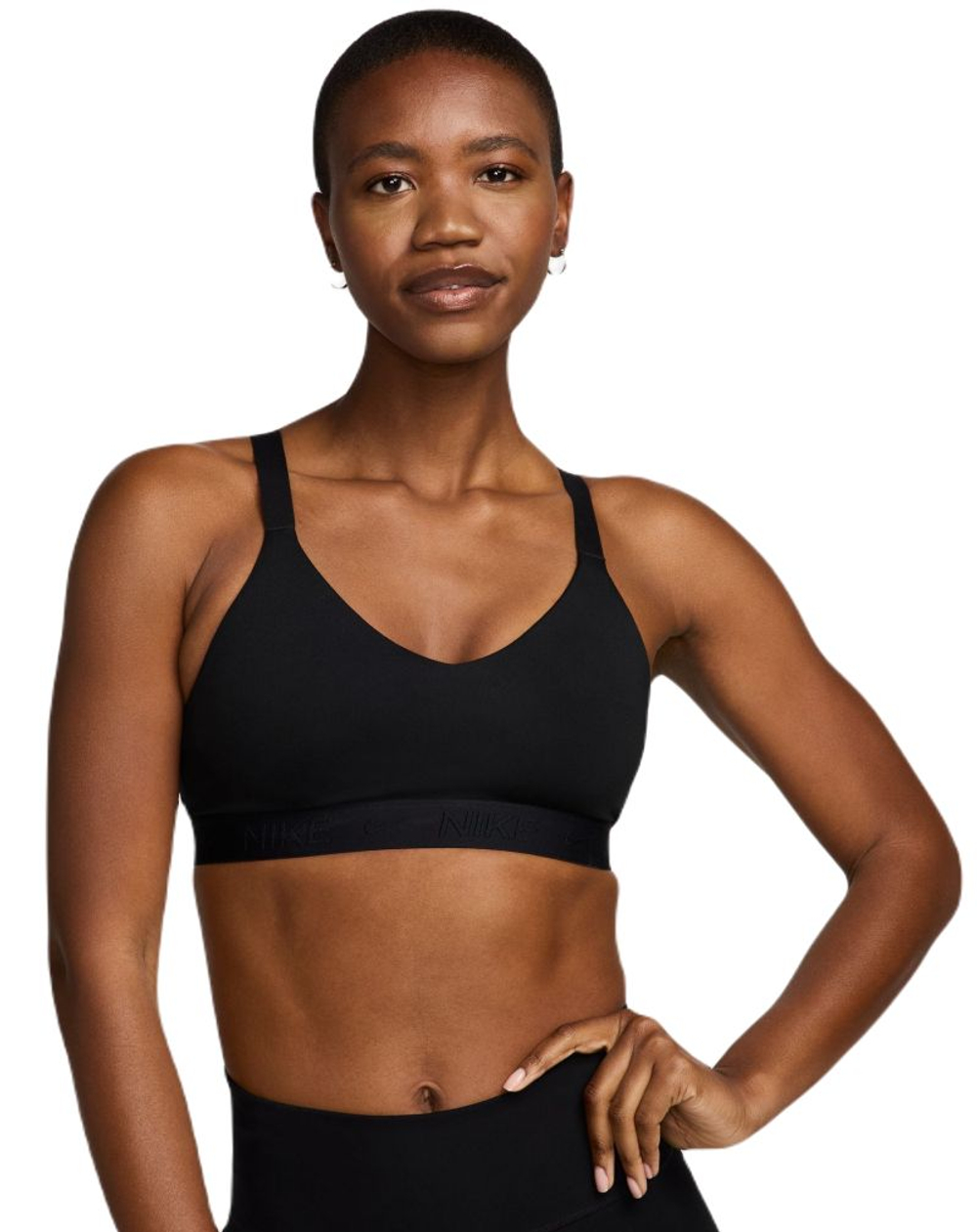 Теннисный бюстгальтер Nike Indy Medium Support Padded Adjustable Sports - black/black