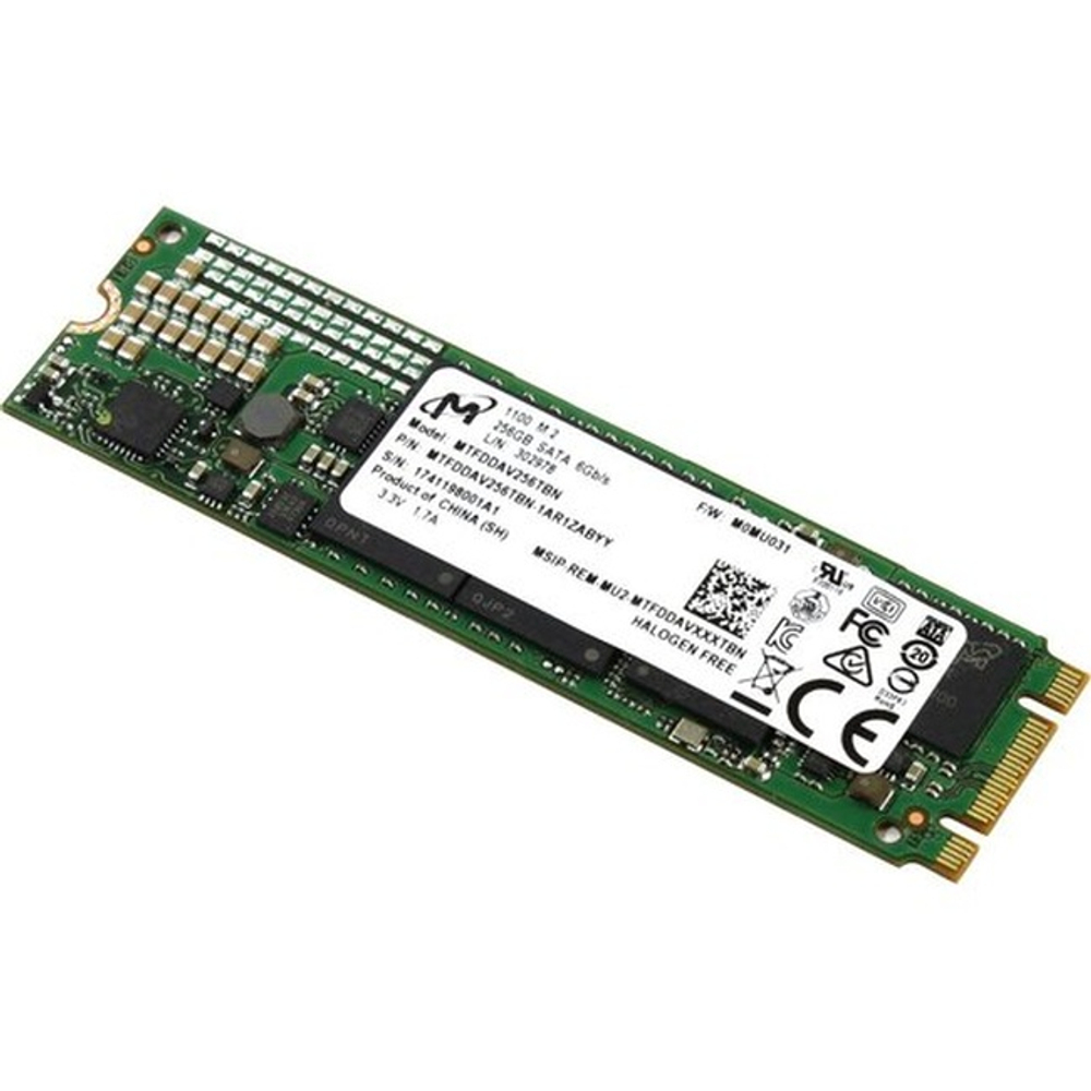 Жесткий диск SSD 2.5" 256Gb Micron 1100, 530/500MBs, 83000 IPOS, 2280, TLC 3D NAND, SATA-III (MTFDDAV256TBN)