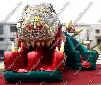 Коммерческий надувной батут "Клыкастый динозавр", 11*9*8 м