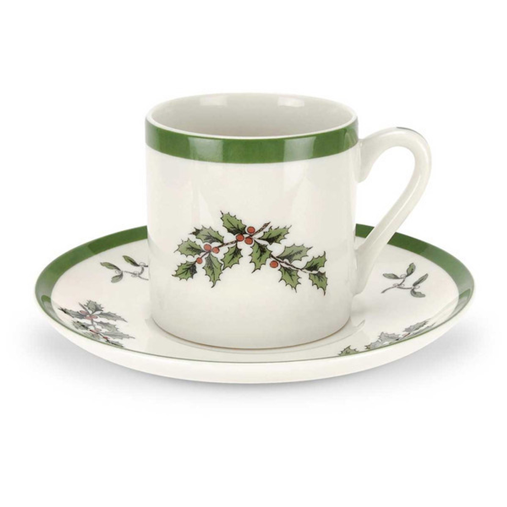 Чашка для эспрессо с блюдцем 90мл Spode Рождественская ель