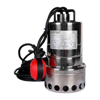 Насос дренажный STOUT SPD - 0,45 кВт (Hmax 7,1 м, Qmax 175 л/мин, нерж.раб.колесо)