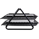 Лоток горизонтальный DELI на 2 отделения, металлический черный