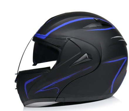 шлем модуляр VIRTUE-808-21 чёрно синий XL