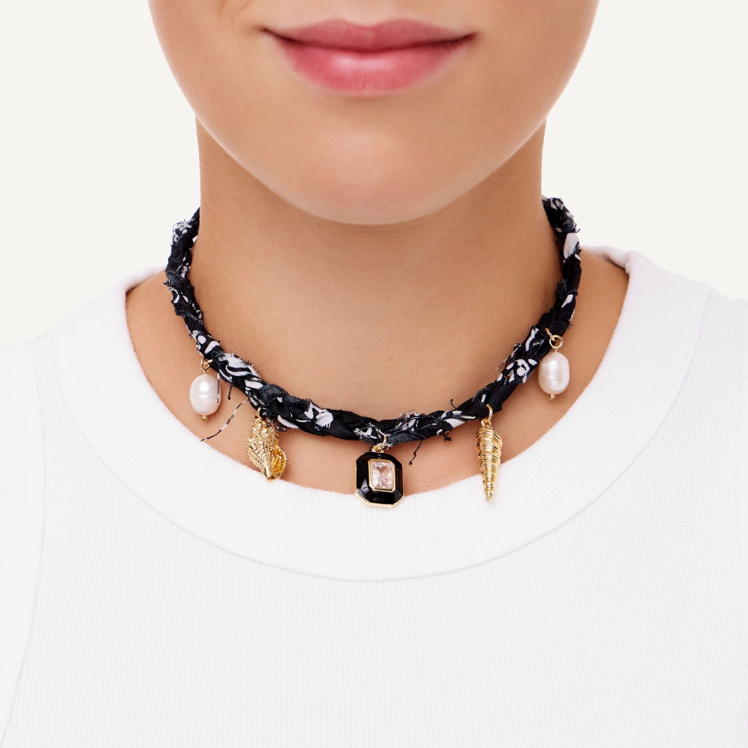 Колье Braded Bandana Necklace - Black