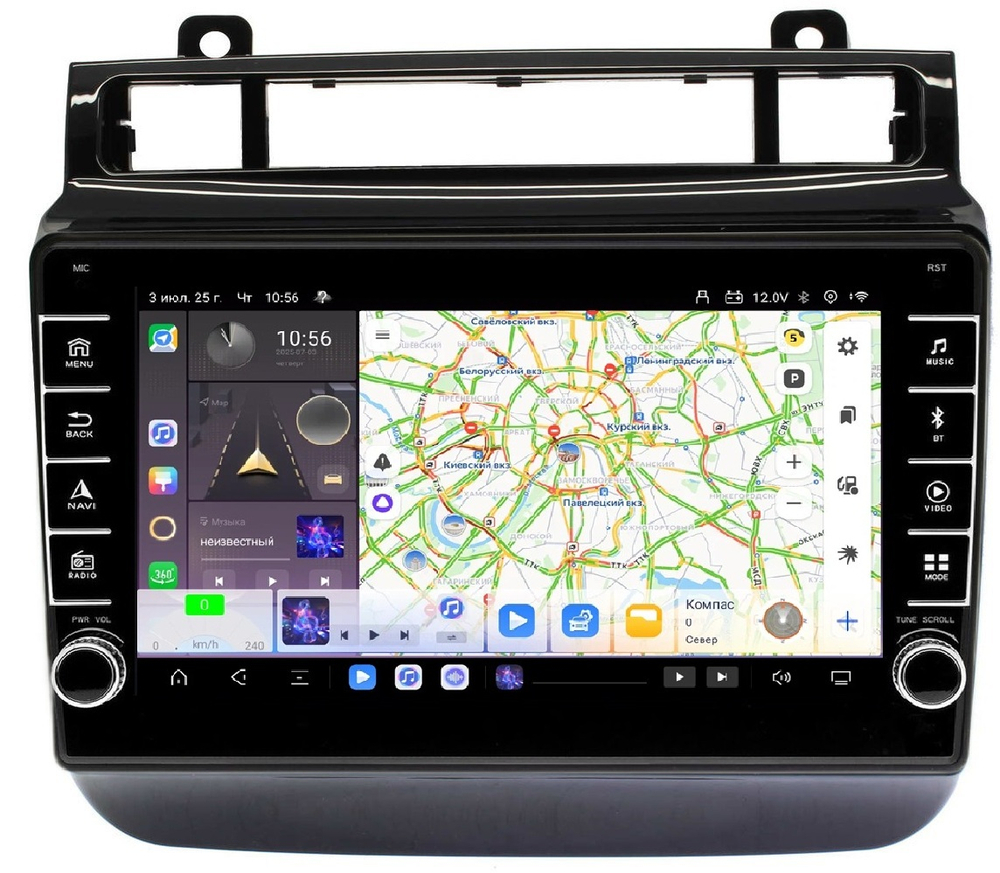 Магнитола для VW Touareg 2010-2018 (RCD550, поддержка подогревов) - Carmedia OL-9107 (кнопки и крутилки) Android 13, TS20, 6+128Гб, CarPlay, 4G SIM-слот