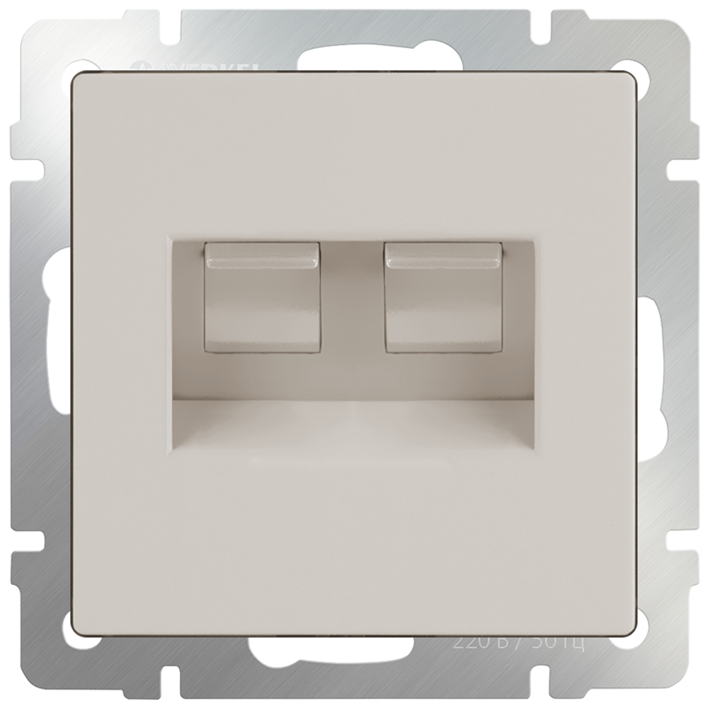 Розетка 2-я RJ-11 + RJ-45 Werkel  слоновая кость