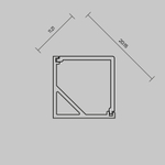 Рассеиватель для профиля Maytoni 16×16 (Угол, Чёрный, 2 м), ALM-1616S-B-DF-2M 642028