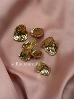 Пуговицы изогнутые неровной формы с жатым эффектом в золоте