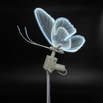 Фигура светодиодная «Нежная Бабочка» на стойке h-1.5м, длина крыла 40 см,(машет крыльями),220v,Белый