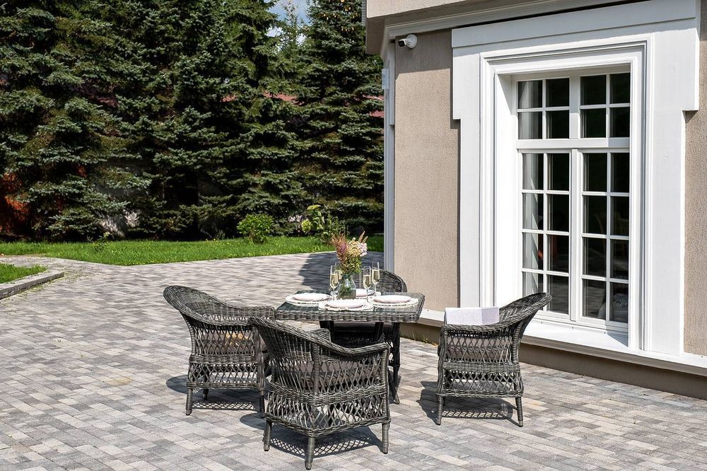 "Сицилия" обеденная группа плетеная, цвет графит