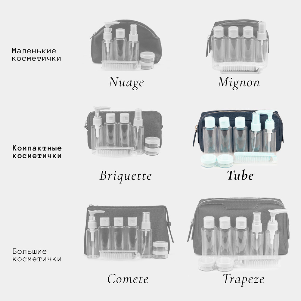Несессер Tube из кожи теленка синего цвета