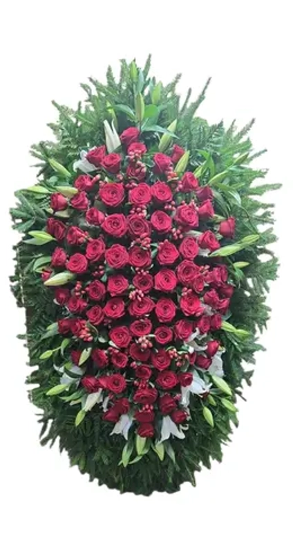 Траурный венок из живых цветов №10