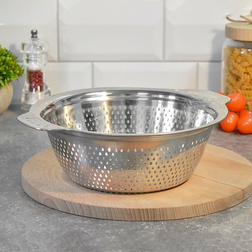 Дуршлаг 24см нерж с ручками MB 40730