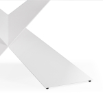 Стол стеклянный Woodville Хасселвуд 160(220)х90х77 белый мрамор, черный