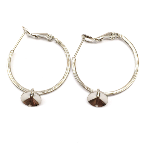 Швензы с подвеской-штифтом 32х26 мм, родий