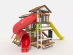 детская площадка домик с горкой