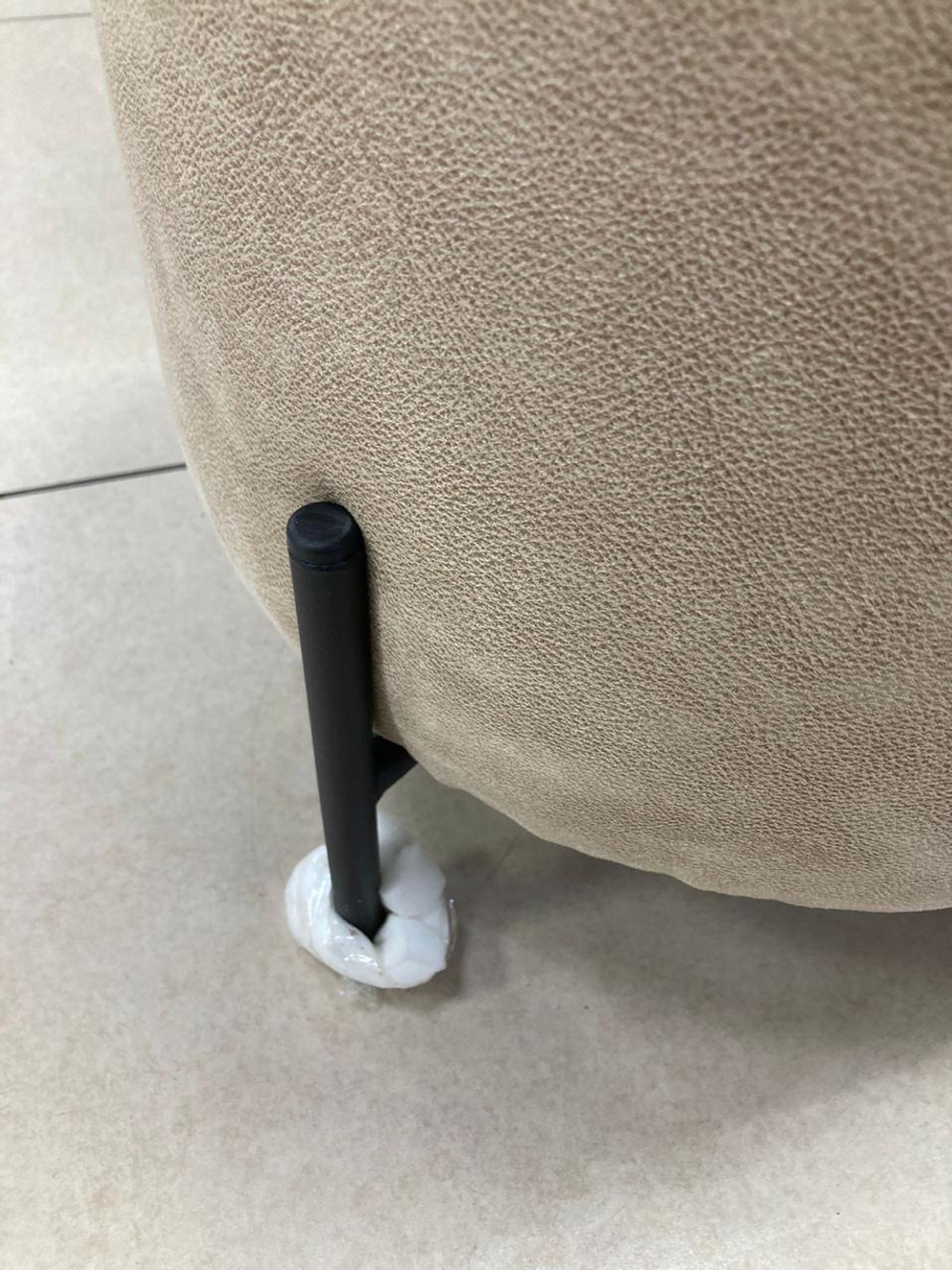 Пуфик Орегон замша бежевая/черный