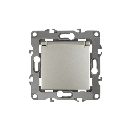 12-2103-15 ЭРА Розетка 2P+E Schuko со шторками с крышкой, 16A-250В, IP20, Эра12, перламутр