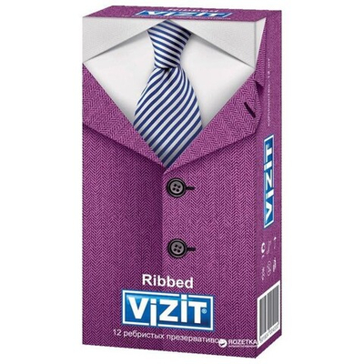 Презервативы ребристые Vizit Ribbed (12 шт )